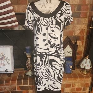 ‼️50%_5+Bundles‼️ Jonathan Martin Monochrome Abstract Midi Dress B7
